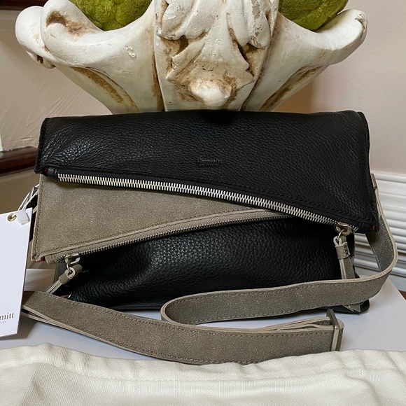 Hammitt Handbags - Hammitt Dillon in Black/ Pewter Leather w silver